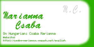 marianna csaba business card